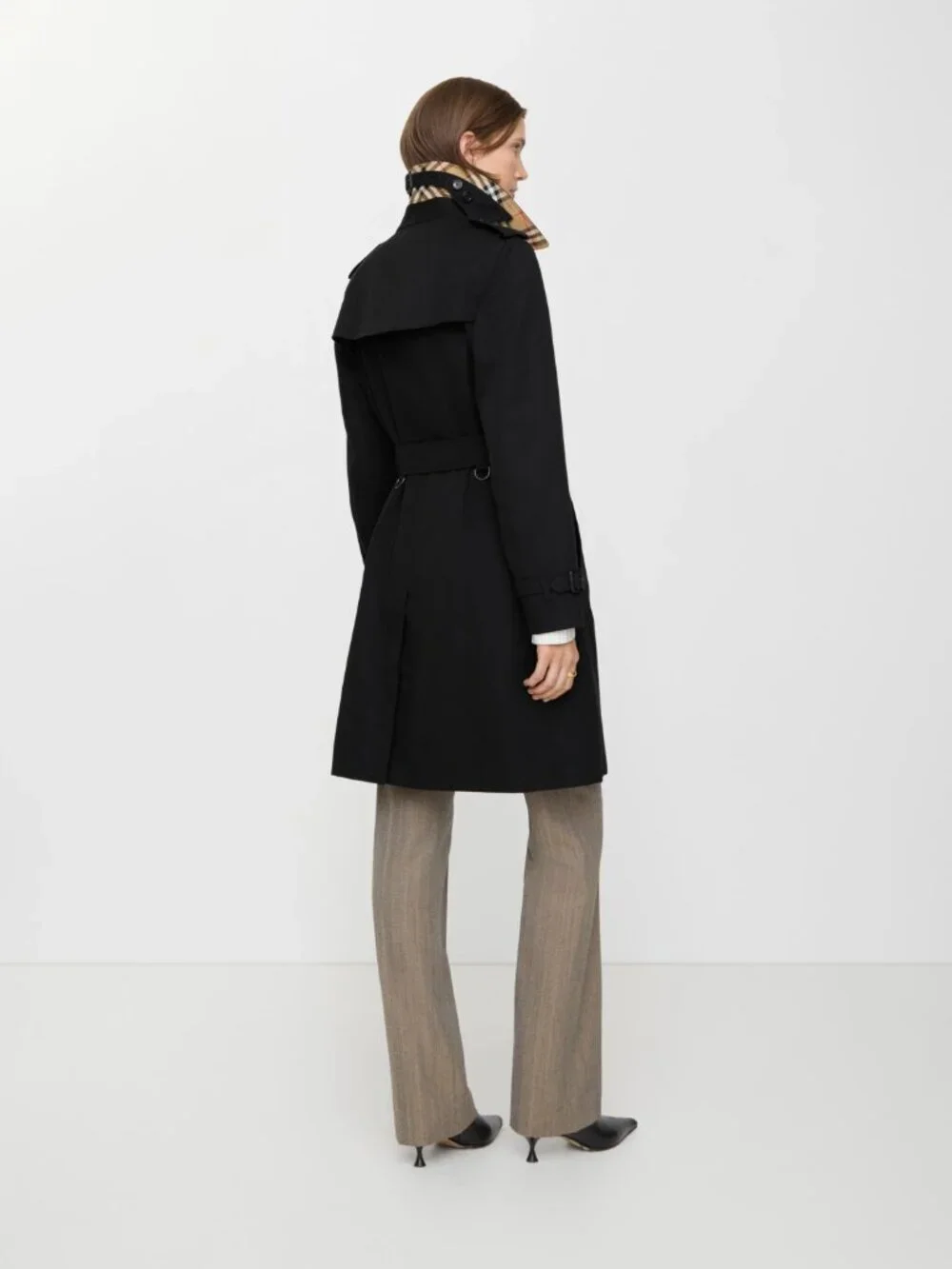 Burberry Mid-length Kensington Heritage Trench Coat - Black - US 4 UK 6 - Picture 10 of 10